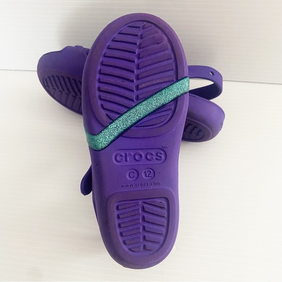 Crocs Girls Disney Frozen Sandals Shoes Purple Childrens Size 12 Elsa Anna Kids - Picture 13 of 16